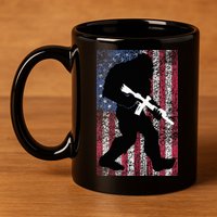 Bigfoot 2nd Amendment Right To Bear Arms Gift For Gun Owner 11oz C Handle Ceramic Mug