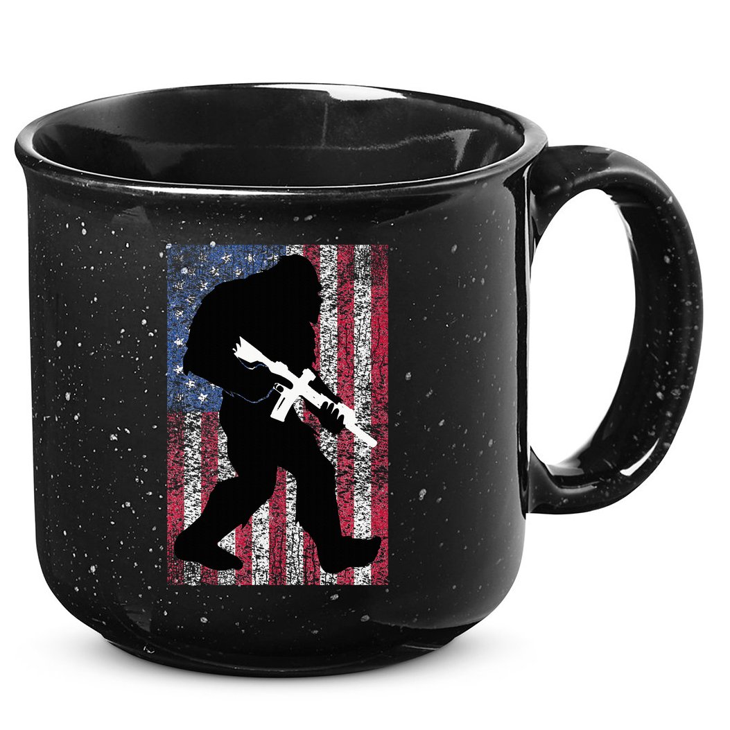 Bigfoot 2nd Amendment Right To Bear Arms Gift For Gun Owner 15oz Campfire Ceramic Mug