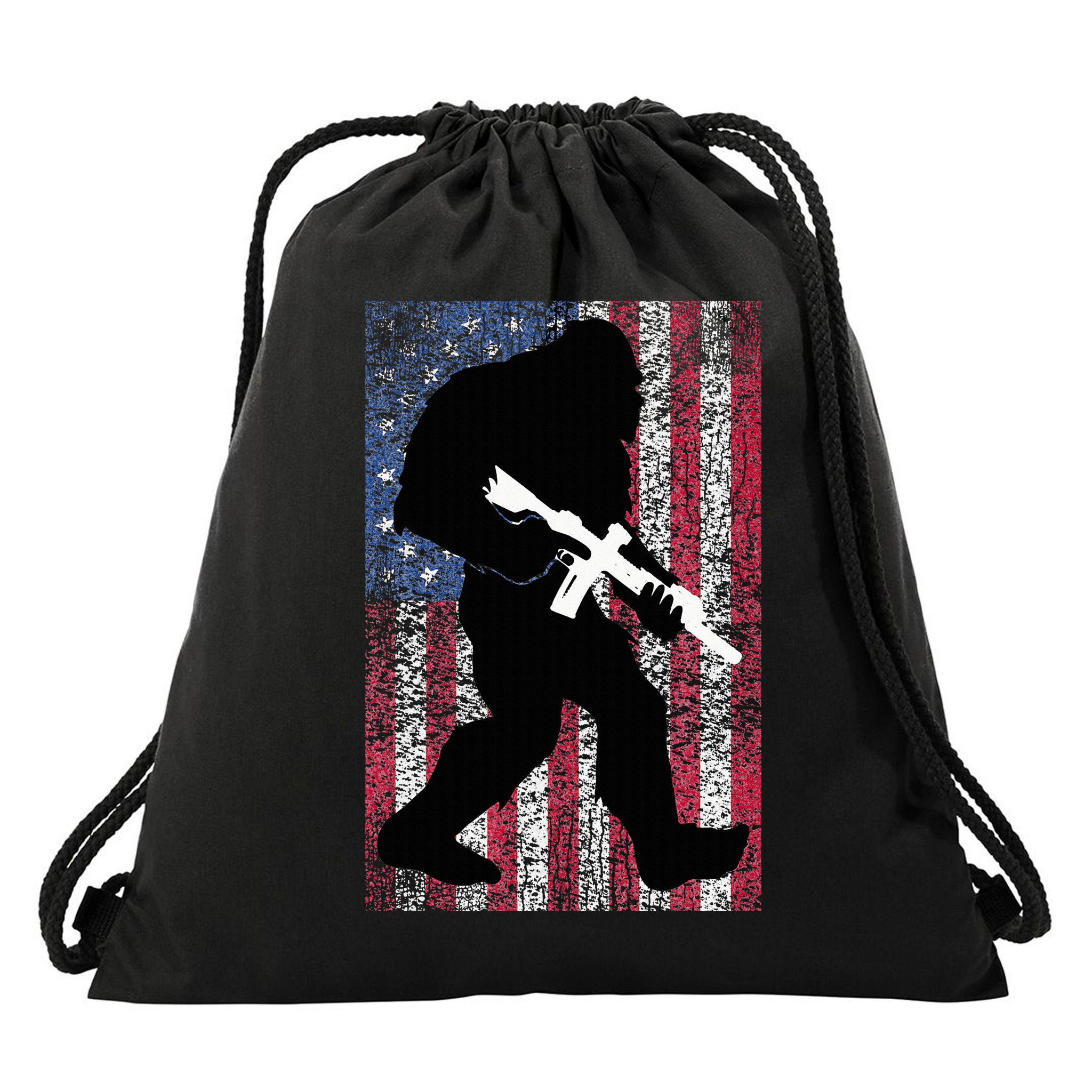 Bigfoot 2nd Amendment Right To Bear Arms Gift For Gun Owner Drawstring Bag