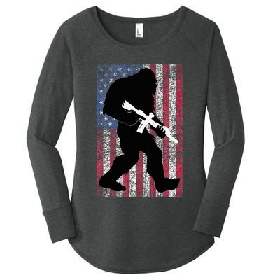 Bigfoot 2nd Amendment Right To Bear Arms Gift For Gun Owner Women's Perfect Tri Tunic Long Sleeve Shirt