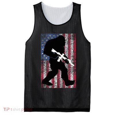 Bigfoot 2nd Amendment Right To Bear Arms Gift For Gun Owner Mesh Reversible Basketball Jersey Tank