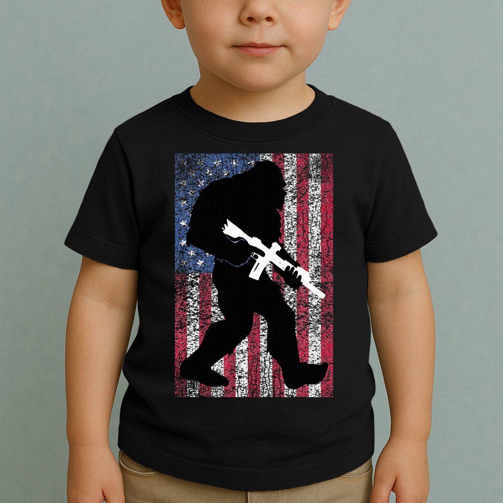 Bigfoot 2nd Amendment Right To Bear Arms Gift For Gun Owner Toddler T-Shirt