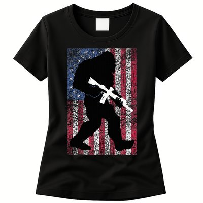 Bigfoot 2nd Amendment Right To Bear Arms Gift For Gun Owner Womens T-Shirt