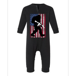 Bigfoot 2nd Adt Right To Bear Arms Gift For Gun Owner Cute Gift Infant Fleece One Piece