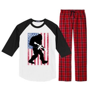 Bigfoot 2nd Adt Right To Bear Arms Gift For Gun Owner Cute Gift Raglan Sleeve Pajama Set