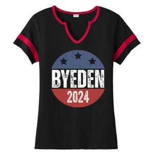 Byeden 2024 Anti Joe Biden Pro Trump Ladies Halftime Notch Neck Tee