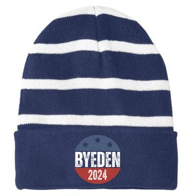 Byeden 2024 Anti Joe Biden Pro Trump Striped Beanie with Solid Band