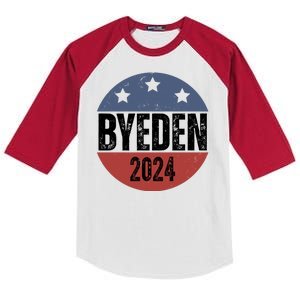 Byeden 2024 Anti Joe Biden Pro Trump Kids Colorblock Raglan Jersey