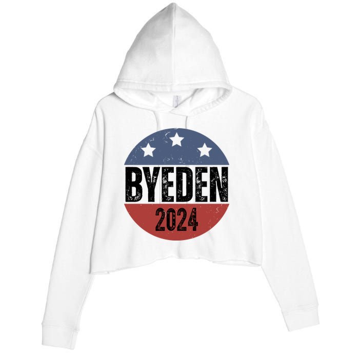 Byeden 2024 Anti Joe Biden Pro Trump Crop Fleece Hoodie