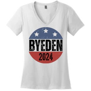 Byeden 2024 Anti Joe Biden Pro Trump Women's V-Neck T-Shirt