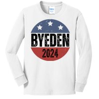 Byeden 2024 Anti Joe Biden Pro Trump Kids Long Sleeve Shirt