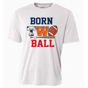 Born 2 Ball 2nd Birthday Sports 2 Year Old Second Bday Cooling Performance Crew T-Shirt