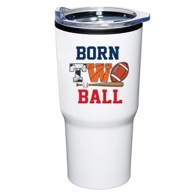 Born 2 Ball 2nd Birthday Sports 2 Year Old Second Bday Tumbler