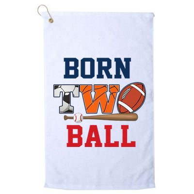 Born 2 Ball 2nd Birthday Sports 2 Year Old Second Bday Golf Towel