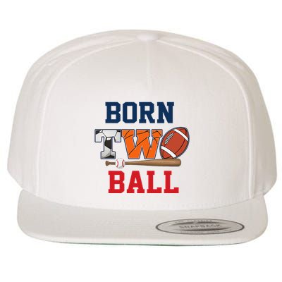 Born 2 Ball 2nd Birthday Sports 2 Year Old Second Bday Wool Snapback Cap