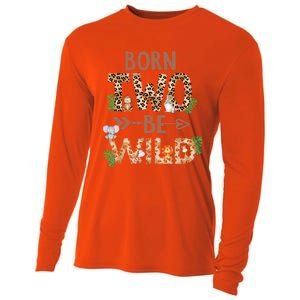 Born 2 Be Wild Birthday Decorations Zoo Animals 2nd Gift Cooling Performance Long Sleeve Crew