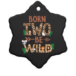 Born 2 Be Wild Birthday Decorations Zoo Animals 2nd Gift Ceramic Star Ornament