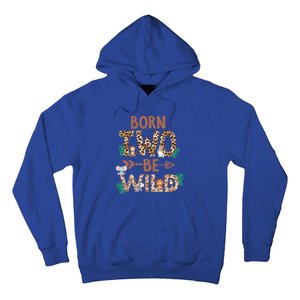 Born 2 Be Wild Birthday Decorations Zoo Animals 2nd Gift Hoodie