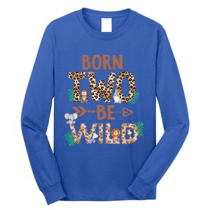 Born 2 Be Wild Birthday Decorations Zoo Animals 2nd Gift Long Sleeve Shirt