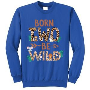 Born 2 Be Wild Birthday Decorations Zoo Animals 2nd Gift Sweatshirt