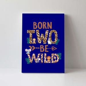 Born 2 Be Wild Birthday Decorations Zoo Animals 2nd Gift Canvas