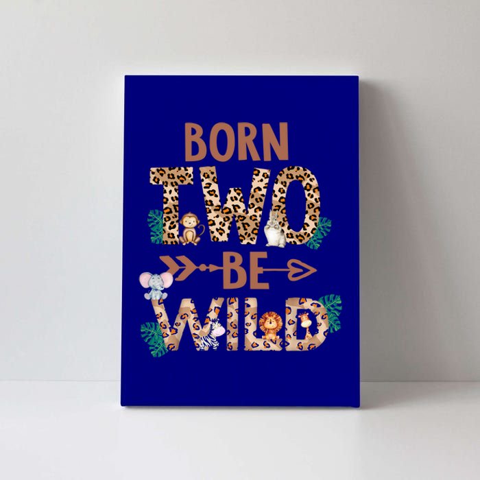 Born 2 Be Wild Birthday Decorations Zoo Animals 2nd Gift Canvas