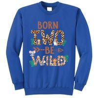 Born 2 Be Wild Birthday Decorations Zoo Animals 2nd Gift Tall Sweatshirt