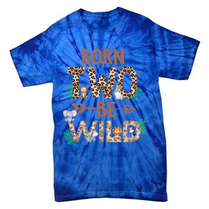 Born 2 Be Wild Birthday Decorations Zoo Animals 2nd Gift Tie-Dye T-Shirt