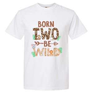 Born 2 Be Wild Birthday Decorations Zoo Animals 2nd Gift Garment-Dyed Heavyweight T-Shirt