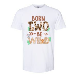 Born 2 Be Wild Birthday Decorations Zoo Animals 2nd Gift Softstyle CVC T-Shirt