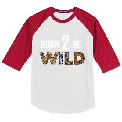 Born 2 Be Wild Gift Kids Colorblock Raglan Jersey