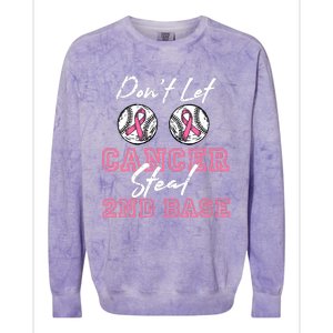 Baseball 2nd Base Pink Ribbon Breast Cancer Awareness Gift Colorblast Crewneck Sweatshirt