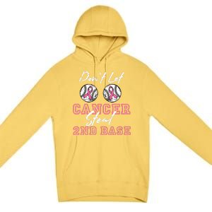 Baseball 2nd Base Pink Ribbon Breast Cancer Awareness Gift Premium Pullover Hoodie