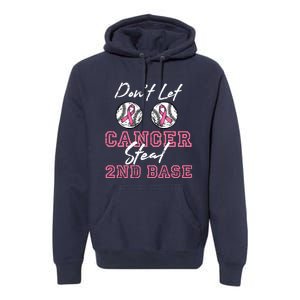 Baseball 2nd Base Pink Ribbon Breast Cancer Awareness Gift Premium Hoodie