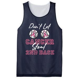 Baseball 2nd Base Pink Ribbon Breast Cancer Awareness Gift Mesh Reversible Basketball Jersey Tank