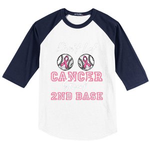 Baseball 2nd Base Pink Ribbon Breast Cancer Awareness Gift Baseball Sleeve Shirt