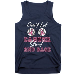 Baseball 2nd Base Pink Ribbon Breast Cancer Awareness Gift Tank Top