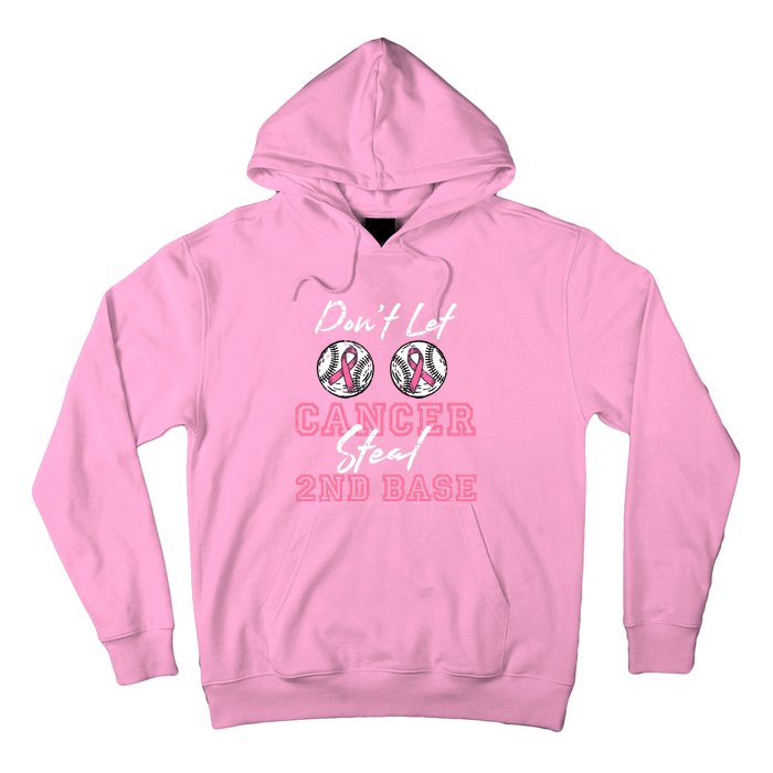 Baseball 2nd Base Pink Ribbon Breast Cancer Awareness Gift Hoodie