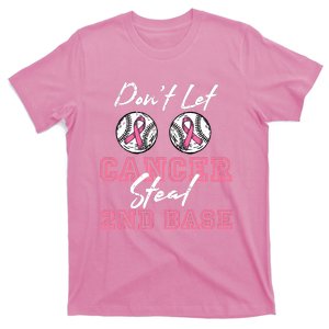 Baseball 2nd Base Pink Ribbon Breast Cancer Awareness Gift T-Shirt