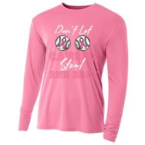 Baseball 2nd Base Pink Ribbon Breast Cancer Awareness Gift Cooling Performance Long Sleeve Crew