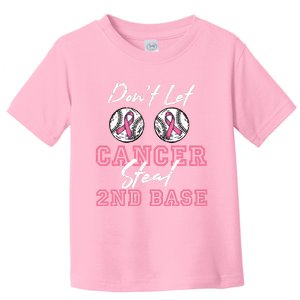 Baseball 2nd Base Pink Ribbon Breast Cancer Awareness Gift Toddler T-Shirt