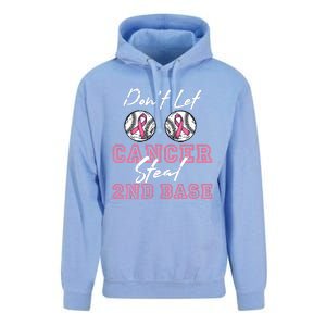 Baseball 2nd Base Pink Ribbon Breast Cancer Awareness Gift Unisex Surf Hoodie