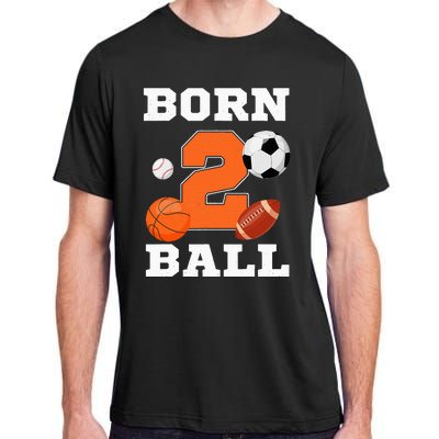 Born 2nd Ball Birthday Sport Ball Theme 2 Year Old Adult ChromaSoft Performance T-Shirt