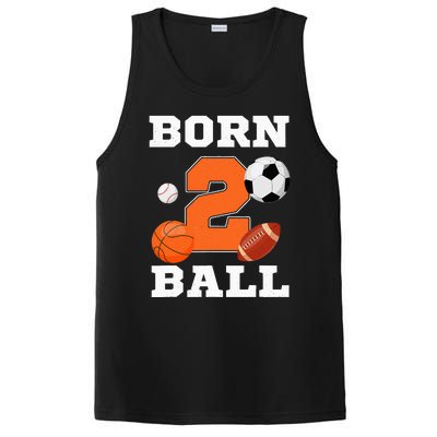 Born 2nd Ball Birthday Sport Ball Theme 2 Year Old PosiCharge Competitor Tank