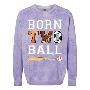 Born 2nd Ball Birthday Sport Theme 2 Year Old Colorblast Crewneck Sweatshirt