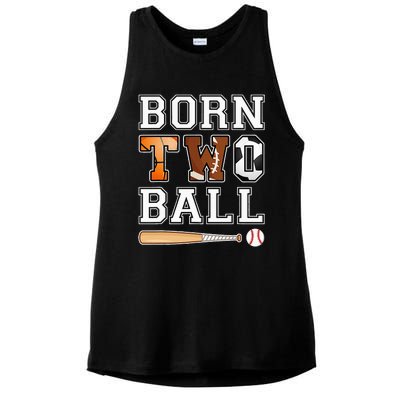 Born 2nd Ball Birthday Sport Theme 2 Year Old Ladies PosiCharge Tri-Blend Wicking Tank