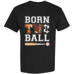 Born 2nd Ball Birthday Sport Theme 2 Year Old Garment-Dyed Heavyweight T-Shirt