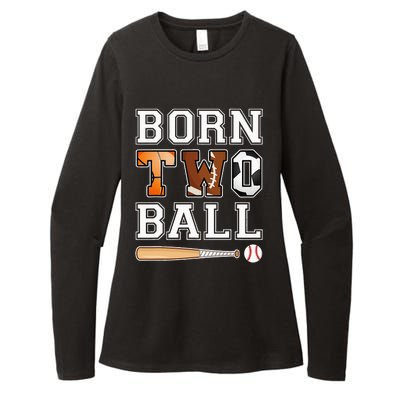 Born 2nd Ball Birthday Sport Theme 2 Year Old Womens CVC Long Sleeve Shirt