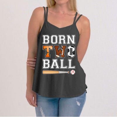 Born 2nd Ball Birthday Sport Theme 2 Year Old Women's Strappy Tank