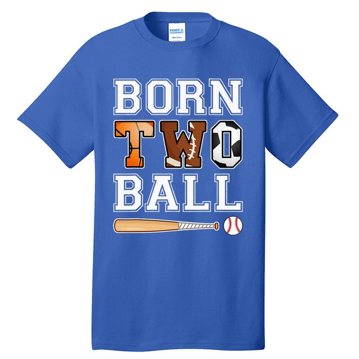 Born 2nd Ball Birthday Sport Theme 2 Year Old Tall T-Shirt